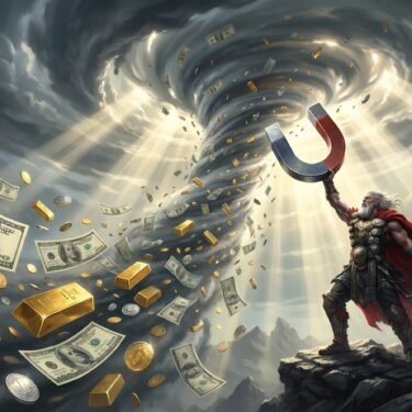 Money Magnet affirmation song cover art, Electronic Rock (Dark) version
